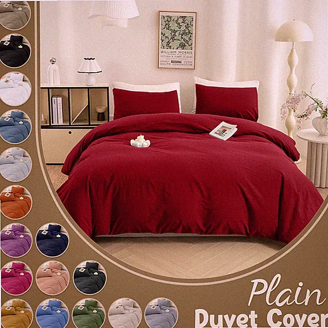 3 Piece Duvet Cover Bedding Set Soft Comforter Cover with Pillow Shams Queen