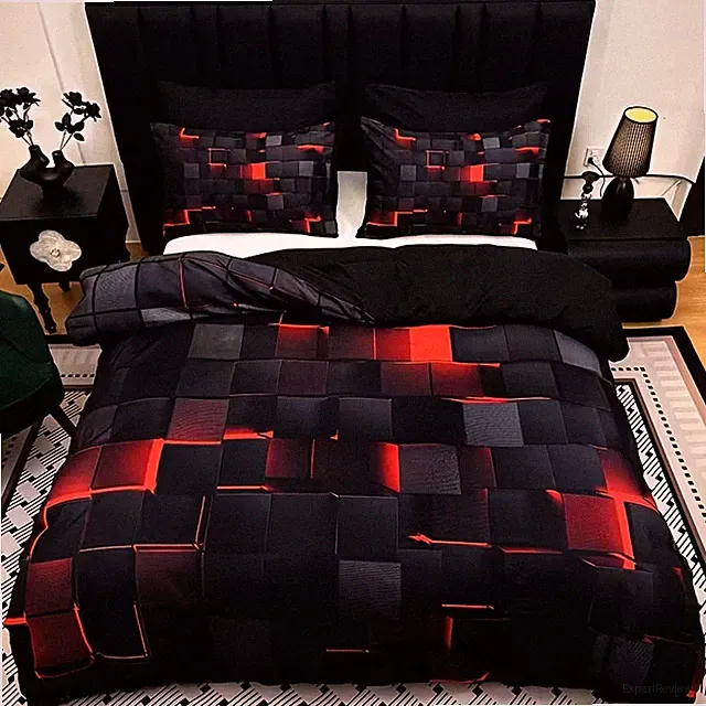 3PCS Duvet Cover Set Digital Print Bedding Twin Full Queen King No Fill