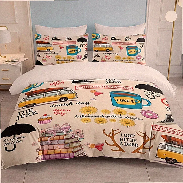 Gilmore Girls Bedding Duvet Cover Set (3pcs), TV Series Bedspread Pillow Cases