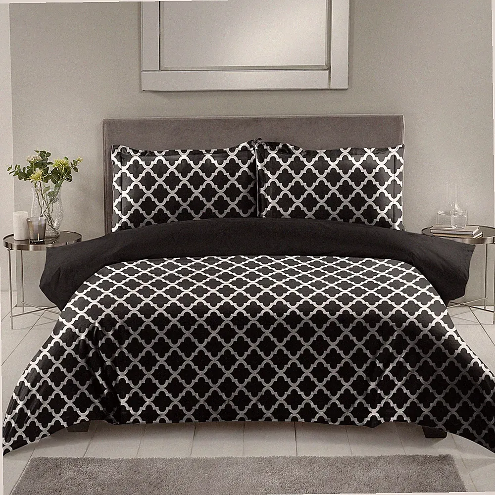 Luxury 3 Piece Bedding Set Reversible Duvet Quilt Cover Microfiber Queen & King